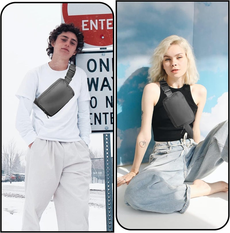 Joysoda Fanny Pack,Belt Bag,40 Inch Asjustable Strap Everywhere Belt Bag,for Women and Men Grey - Image 3